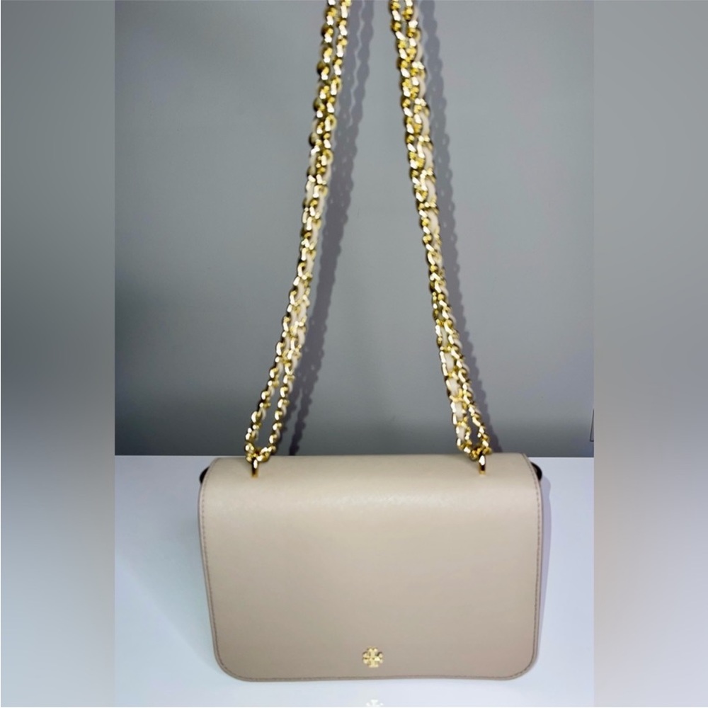 Tory Burch - French Grey Leather - Emerson Adjustable Shoulder Chain Strap Bag